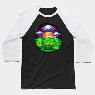 Alien Abduction Crop Circles Baseball T-Shirt